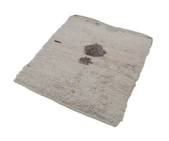 Tulu Cream Cotton Wool Handmade Area Rug 3'3'' x 3'10''