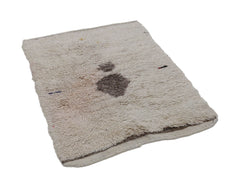 Tulu Cream Cotton Wool Handmade Area Rug 3'3'' x 3'10''