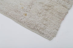 Tulu Cream Cotton Wool Handmade Area Rug 3'3'' x 3'10''