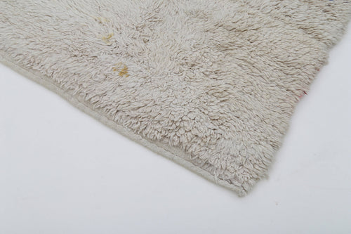 Tulu Cream Cotton Wool Handmade Area Rug 3'3'' x 3'10''