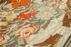 Moldovian Floral Black Floral Cotton Wool Goat Hair Handmade Rug 6'0'' x 10'3''