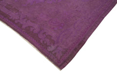 Moldovian Floral Purple Floral Cotton Wool Goat Hair Handmade Rug 6'9'' x 9'8''