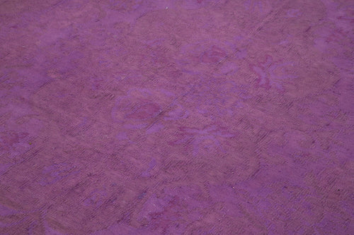 Moldovian Floral Purple Floral Cotton Wool Goat Hair Handmade Rug 6'9'' x 9'8''