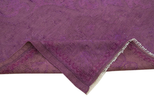 Moldovian Floral Purple Floral Cotton Wool Goat Hair Handmade Rug 6'9'' x 9'8''