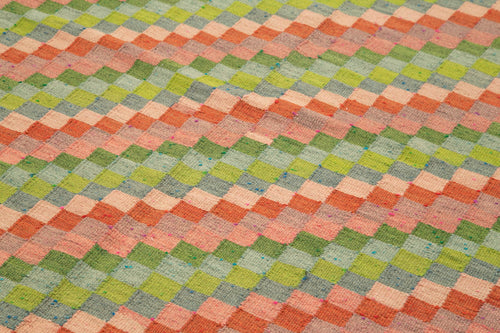 Moldovian Floral Black Floral Cotton Wool Goat Hair Handmade Rug 5'3'' x 10'5''