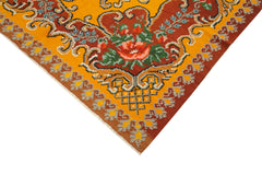 Moldovian Floral Red Floral Cotton Wool Goat Hair Handmade Rug 6'4'' x 9'0''