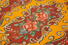 Moldovian Floral Red Floral Cotton Wool Goat Hair Handmade Rug 6'4'' x 9'0''