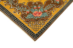 Moldovian Floral Brown Floral Cotton Wool Goat Hair Handmade Rug 5'9'' x 8'7''