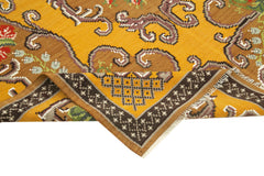 Moldovian Floral Brown Floral Cotton Wool Goat Hair Handmade Rug 6'0'' x 9'2''