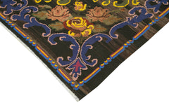 Moldovian Floral Brown Floral Cotton Wool Goat Hair Handmade Rug 6'3'' x 10'0''