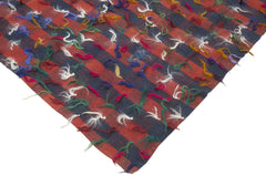 Anatolian Kilim Red Striped Cotton Wool Handmade Area Rug 6'1'' x 10'8''