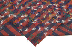 Anatolian Kilim Red Striped Cotton Wool Handmade Area Rug 6'1'' x 10'8''