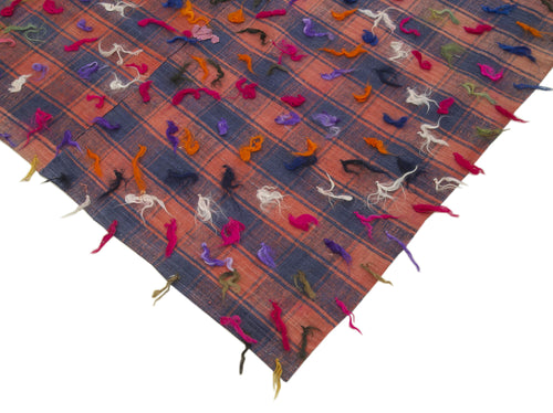 Anatolian Kilim Red Striped Cotton Wool Handmade Area Rug 5'11'' x 10'6''