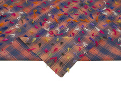 Anatolian Kilim Red Striped Cotton Wool Handmade Area Rug 5'11'' x 10'6''