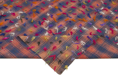 Anatolian Kilim Red Striped Cotton Wool Handmade Area Rug 5'11'' x 10'6''