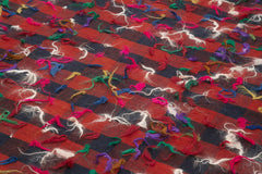 Anatolian Kilim Red Striped Cotton Wool Handmade Area Rug 5'8'' x 9'7''