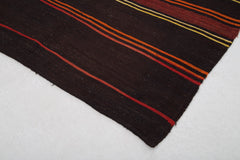 Striped Runner Brown Striped Goat Hair Handmade Rug 5'0'' x 11'11''