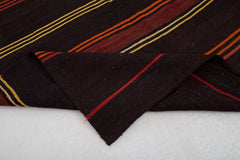 Striped Runner Brown Striped Goat Hair Handmade Rug 5'0'' x 11'11''