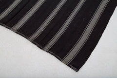 Striped Kilim Brown Striped Goat Hair Handmade Rug 6'0'' x 10'11''
