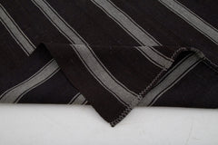 Striped Kilim Brown Striped Goat Hair Handmade Rug 6'0'' x 10'11''