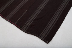 Striped Kilim Brown Striped Goat Hair Handmade Rug 7'5'' x 9'10''