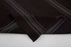 Striped Kilim Brown Striped Goat Hair Handmade Rug 7'5'' x 9'10''