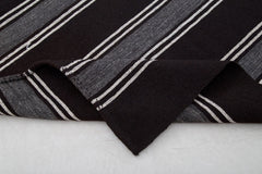 Striped Kilim Brown Striped Goat Hair Handmade Rug 7'4'' x 10'8''