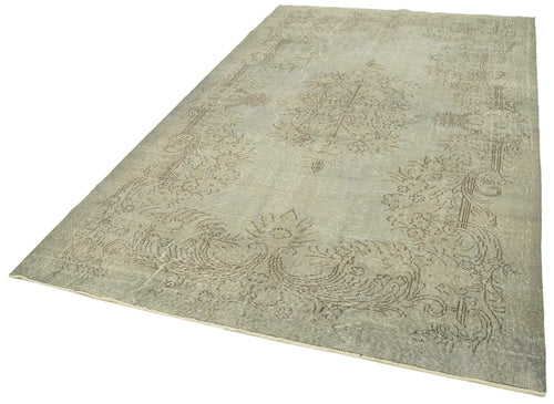 Overdyed Vintage Grey Vintage Cotton Wool Handmade Area Rug 5'10'' x 9'8''