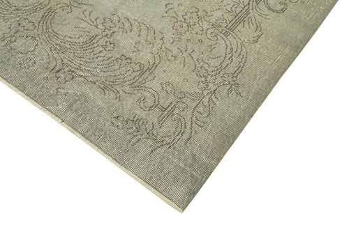 Overdyed Vintage Grey Vintage Cotton Wool Handmade Area Rug 5'10'' x 9'8''