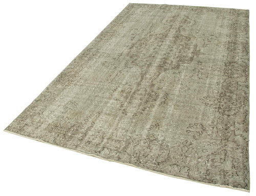 Overdyed Vintage Grey Vintage Cotton Wool Handmade Area Rug 5'7'' x 9'2''