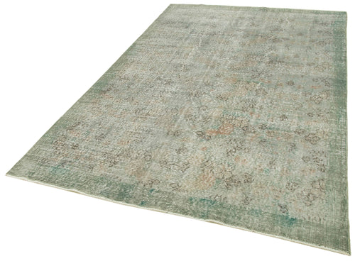 Overdyed Vintage Blue Vintage Cotton Wool Handmade Area Rug 5'7'' x 8'9''