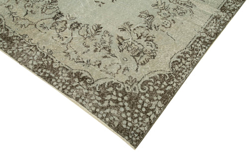 Overdyed Vintage Grey Vintage Cotton Wool Handmade Area Rug 5'6'' x 9'4''