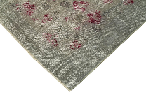 Overdyed Vintage Grey Vintage Cotton Wool Handmade Area Rug 4'9'' x 7'7''