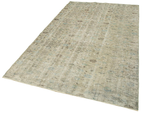 Overdyed Vintage Grey Vintage Cotton Wool Handmade Area Rug 5'1'' x 8'5''