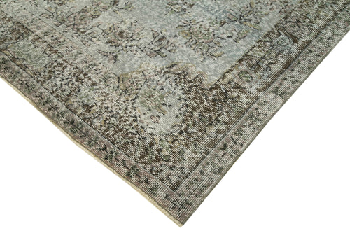 Overdyed Vintage Grey Vintage Cotton Wool Handmade Area Rug 5'5'' x 8'11''