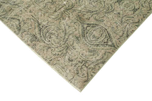 Handmade Area Rug – Overdyed Beige Vintage Wool Cotton Carpet 5'8''x8'9''