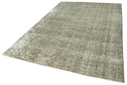Overdyed Vintage Grey Vintage Cotton Wool Handmade Area Rug 6'8'' x 9'4''