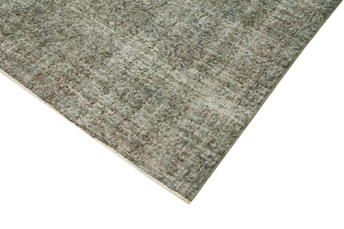 Overdyed Vintage Grey Vintage Cotton Wool Handmade Area Rug 6'8'' x 9'4''