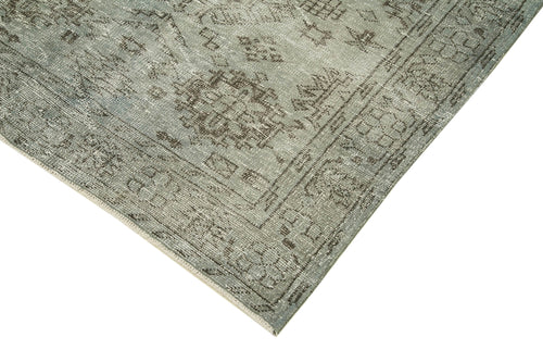 Overdyed Vintage Grey Vintage Cotton Wool Handmade Area Rug 4'9'' x 8'7''