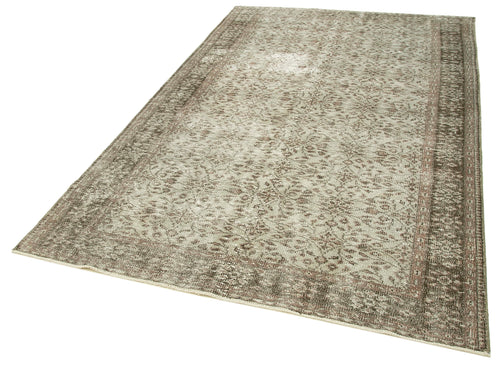 Overdyed Vintage Grey Vintage Cotton Wool Handmade Area Rug 5'6'' x 8'8''