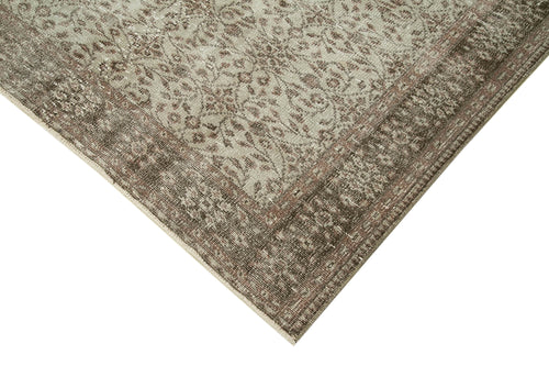 Overdyed Vintage Grey Vintage Cotton Wool Handmade Area Rug 5'6'' x 8'8''