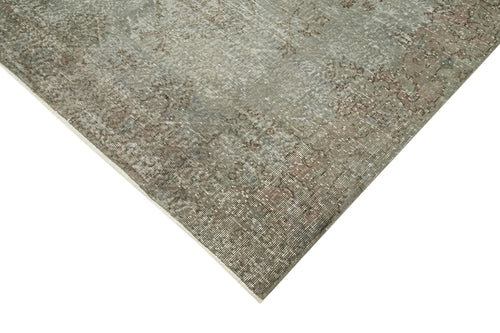 Overdyed Vintage Grey Vintage Cotton Wool Handmade Area Rug 5'4'' x 9'4''