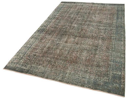 Overdyed Vintage Grey Vintage Cotton Wool Handmade Area Rug 5'2'' x 8'5''