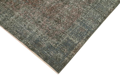 Overdyed Vintage Grey Vintage Cotton Wool Handmade Area Rug 5'2'' x 8'5''