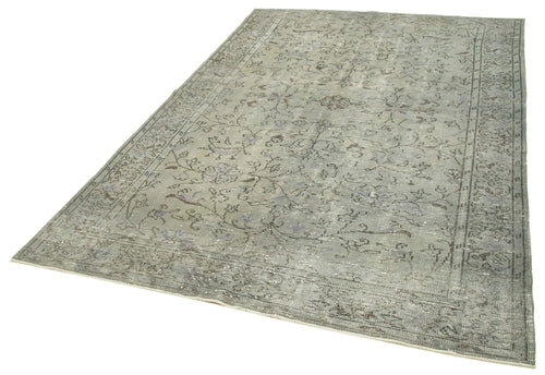 Overdyed Vintage Grey Vintage Cotton Wool Handmade Area Rug 6'0'' x 9'1''