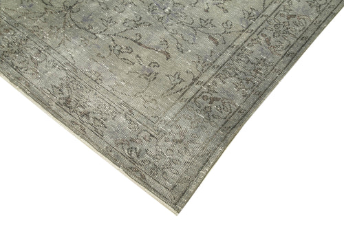 Overdyed Vintage Grey Vintage Cotton Wool Handmade Area Rug 6'0'' x 9'1''