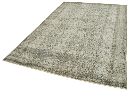 Overdyed Vintage Grey Vintage Cotton Wool Handmade Area Rug 6'0'' x 8'11''