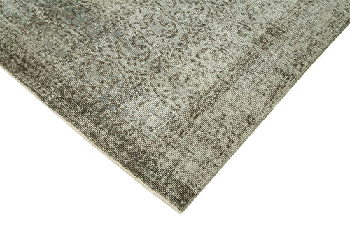 Overdyed Vintage Grey Vintage Cotton Wool Handmade Area Rug 6'0'' x 8'11''