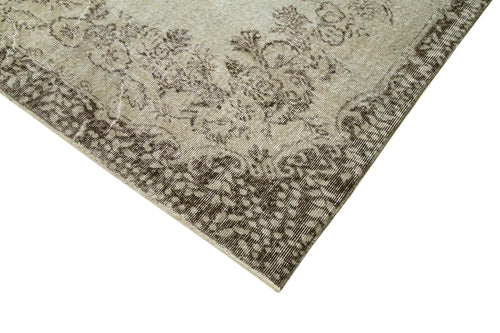 Overdyed Vintage Grey Vintage Cotton Wool Handmade Area Rug 5'5'' x 8'9''