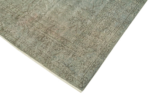 Overdyed Vintage Blue Vintage Cotton Wool Handmade Area Rug 5'1'' x 8'8''